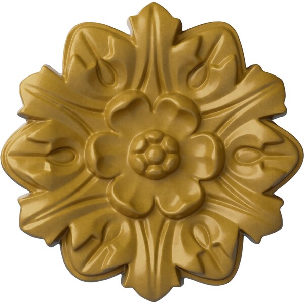 Ekena Millwork Emery Leaf Ceiling Medallion, Hand-Painted Iridescent Gold, 7 5/8"OD x 1"P CM07EMIGS - main